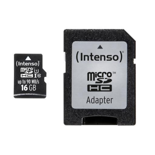 Intenso - Scheda di memoria flash (adattatore microSDHC per SD in dotazione) - 16 GB - UHS Class 1 / Class10 - UHS-I microSDHC